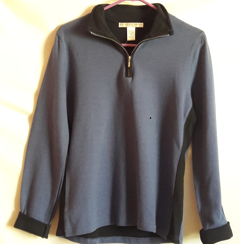 Geoffrey Beene Blue Sports Sweater Medium